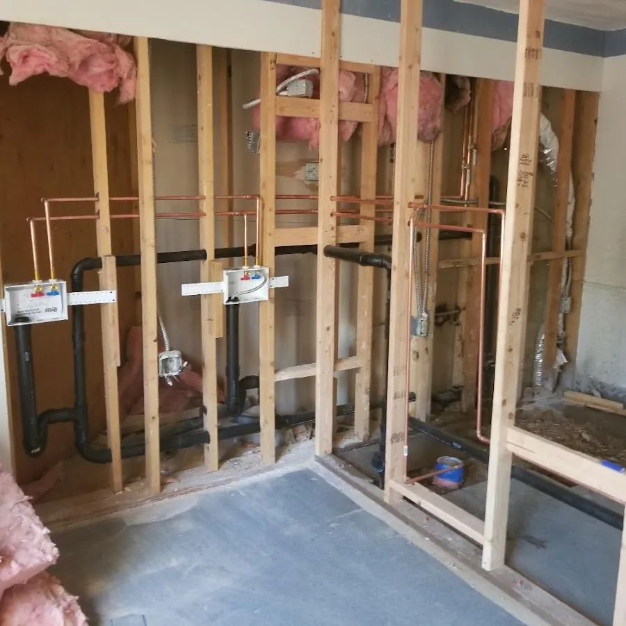 Copper pipe rough-in and plumbing installation in Panama City Beach